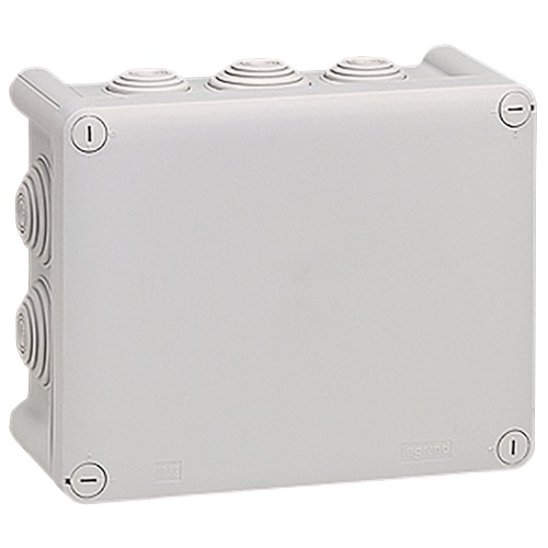 Коробка прямоугольная - 155x110x74 - Программа Plexo - IP 55 - IK 07 - серый - 10 кабельных вводов - 750 °C | код 092042 |  Legrand